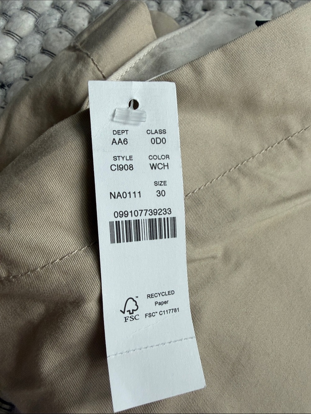 J. Crew Men's Tan Flat-Front Chino Shorts - Picture 3 of 3